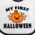 thumbnail image 4 of Inktastic My First Halloween with Pumpkin and Stars Boys or Girls Baby Bib, 4 of 4