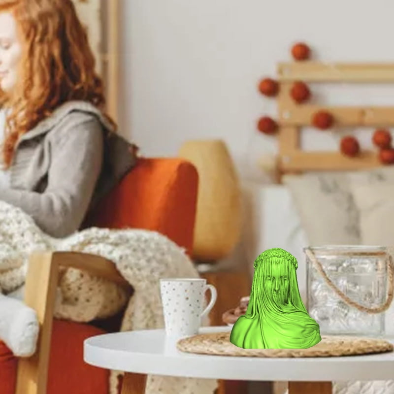Veiled Lady Candle UV Crystal Epoxy Mold Female Bride Antique Bust Statue Sculpture Woman Body Resin Silicone Mould DIY