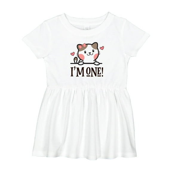 Inktastic Babys 1st Birthday Kitty 1 Year Old Girl Girls Baby Dress