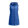 thumbnail image 3 of KICILVS Women's Long Puffer Vest Hooded Quilted Sleeveless Jacket Full Zip Winter Warm Padded Coat with Side Pockets, 3 of 8