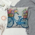 thumbnail image 2 of Shiartex Decorative Throw Pillow Cover for Couch Sofa,Bike Retro Blue Bicycle with Flowers in Basket on White Isolation Watercolor Vintage Home Decor Pillow case 24x24in, 2 of 5