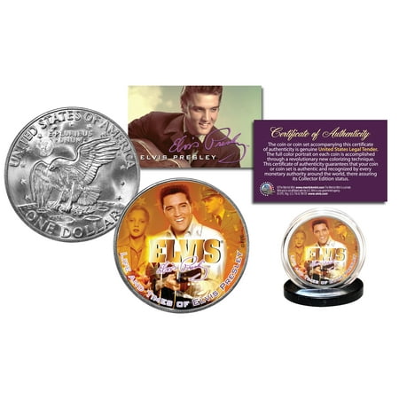 1972 Eisenhower Dollar Coin - ELVIS PRESLEY * Life & Times * Eisenhower IKE Dollar Officially Licensed Coin