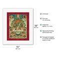 thumbnail image 2 of Green Tara Savior from the Eight Dangers - Buddhist Deity - Vintage Tibetan Thangka Buddhist Painting - Tibet, 13th Century - Fine Art Rolled Canvas Print 11in x 14in, 2 of 4