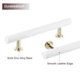 thumbnail image 4 of 2pcs Leather Cabinet Knobs, 15.1x1.6cm/6x0.6" Leather Drawer Pulls Zinc Alloy Dresser Knobs, White, 4 of 6