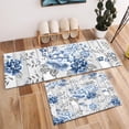 thumbnail image 3 of Blue Gray Floral Kitchen Rugs and Mats Wood Grain Floral Kitchen Mat Non Skid Washable Anti Fatiguee Kitchen Mats Waterproof  Carpet for Bedroom Bathroom Living Room, 31.5x19.7 inch, 3 of 6