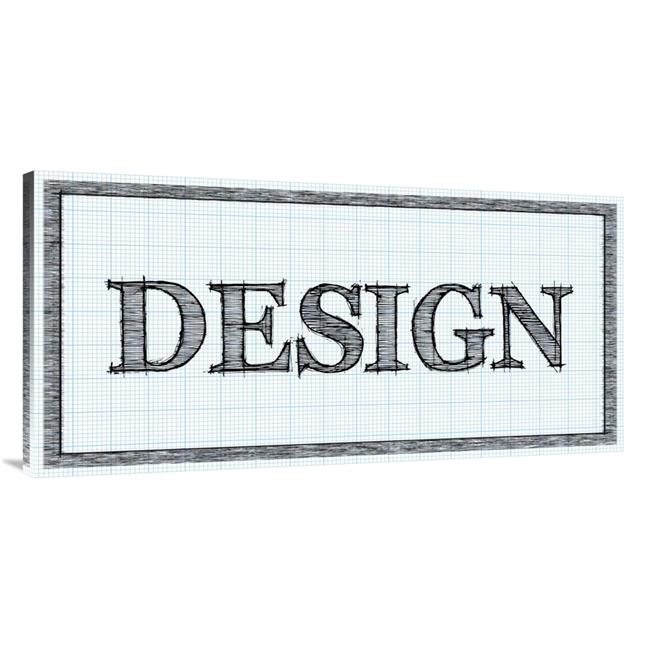 Global Gallery 24 x 48 in. Sketched Words Design Art Print BG