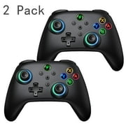 2 Pack Wireless Switch Controller for Nintendo Switch/OLED/Lite/PC/iphone, Black