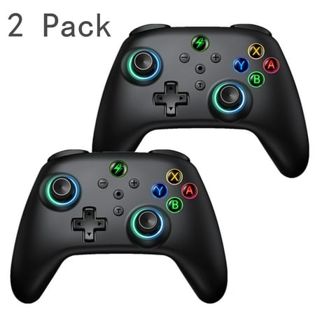 2 Pack Wireless Switch Controller for Nintendo Switch/OLED/Lite/PC/iphone, Black