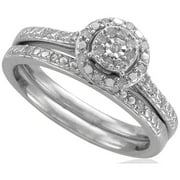 Forever Bride 1/5 Carat T.W. Diamond Sterling Silver Bridal Set
