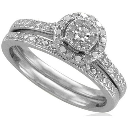 Forever Bride 1/5 Carat T.W. Diamond Sterling Silver Bridal Set