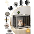 thumbnail image 5 of Hzuaneri Dog Crate Furniture with Barn Door, 31.9" Heavy Duty Wooden Kennel for Small Medium Dogs, Farmhouse Style, Greige, 5 of 7