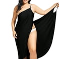 thumbnail image 4 of Sonducket Vestido de mujer Playa Cubrir Traje Color sólido Maxi Vestido largo Vestidos Negro XXL, 4 of 6