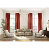 3S Brother's Extra Long Solid Luxury Matte Velvet Soft Curtain Yam Orange Single Panel Hanging Back Tap & Rod Pocket Home Décor 5-25 Feet Custom Made Curtains -Made in Turkey Each(52"x95")