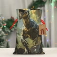 thumbnail image 4 of Fuzoiu Ferocious Dinosaur Print Christmas Gift Bag,Burlap Gift Bag with Drawstring Closure & Hang Tag,Perfect for Holidays, Birthdays, and Special Occasions-Small, 4 of 7