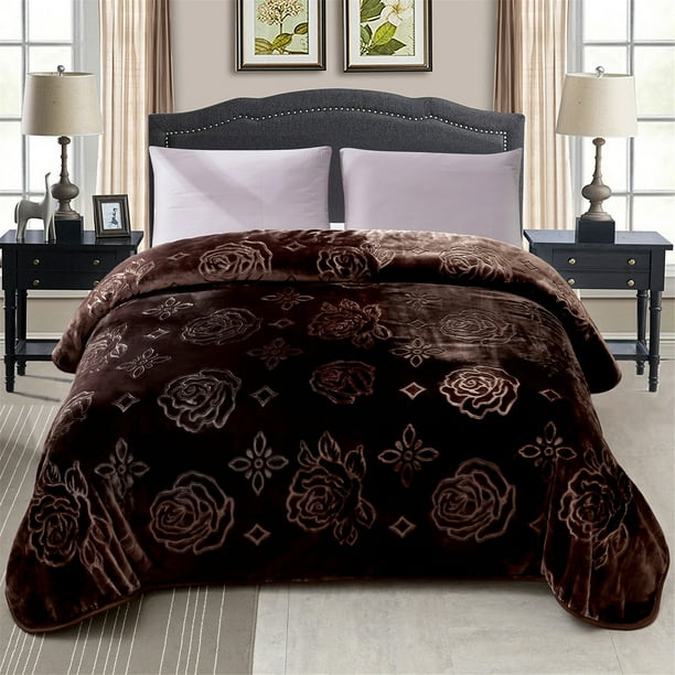 Queen Size Plush Fleece Blanket (80" x 90") 3.6 Lb, Super Soft Warm Solid Color Bed Blanket