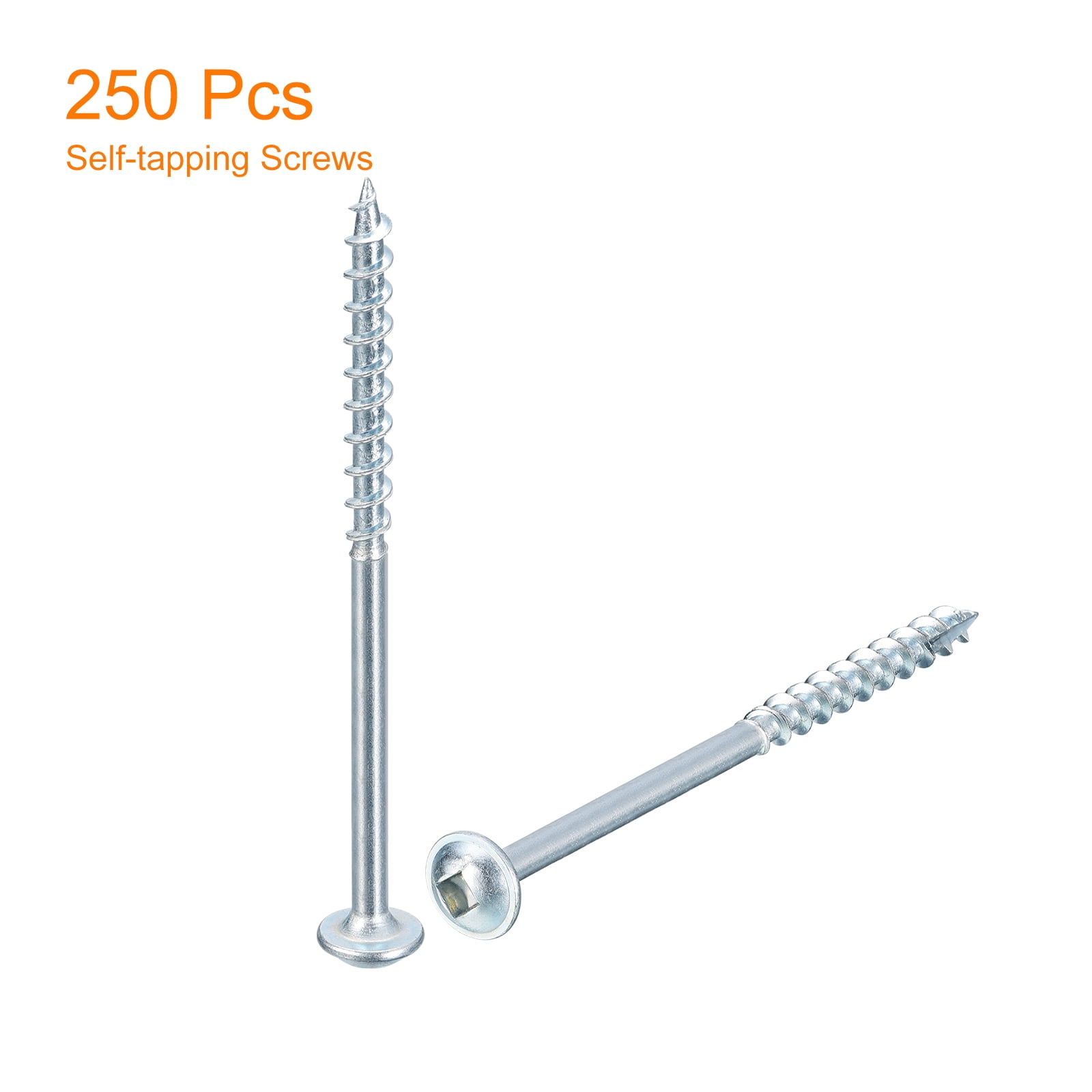 #8x2-1/2" Pocket Hole Screws, 250 pack Square Drive Self Tapping Wood Screws, Zinc Plated