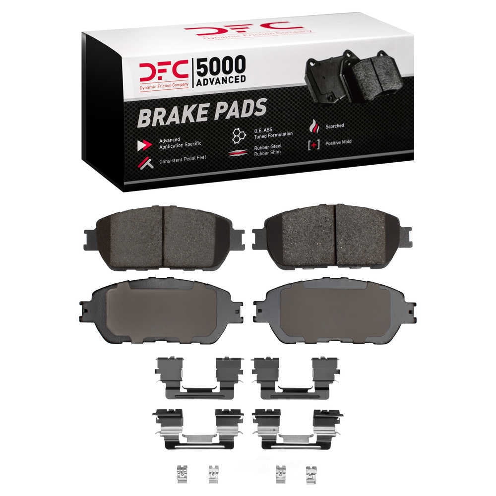 Dynamic Friction Company 1551-0906-12 DFC 5000 Advanced Brake Pads - Ceramic and Hardware Kit - OE