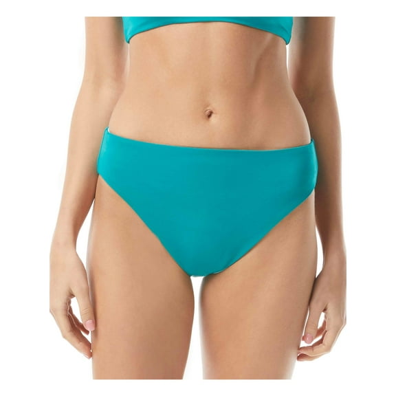 VINCE CAMUTO SWIM Women's Teal Stretch Lined Reversible Full Coverage High Leg Swimsuit Bottom M