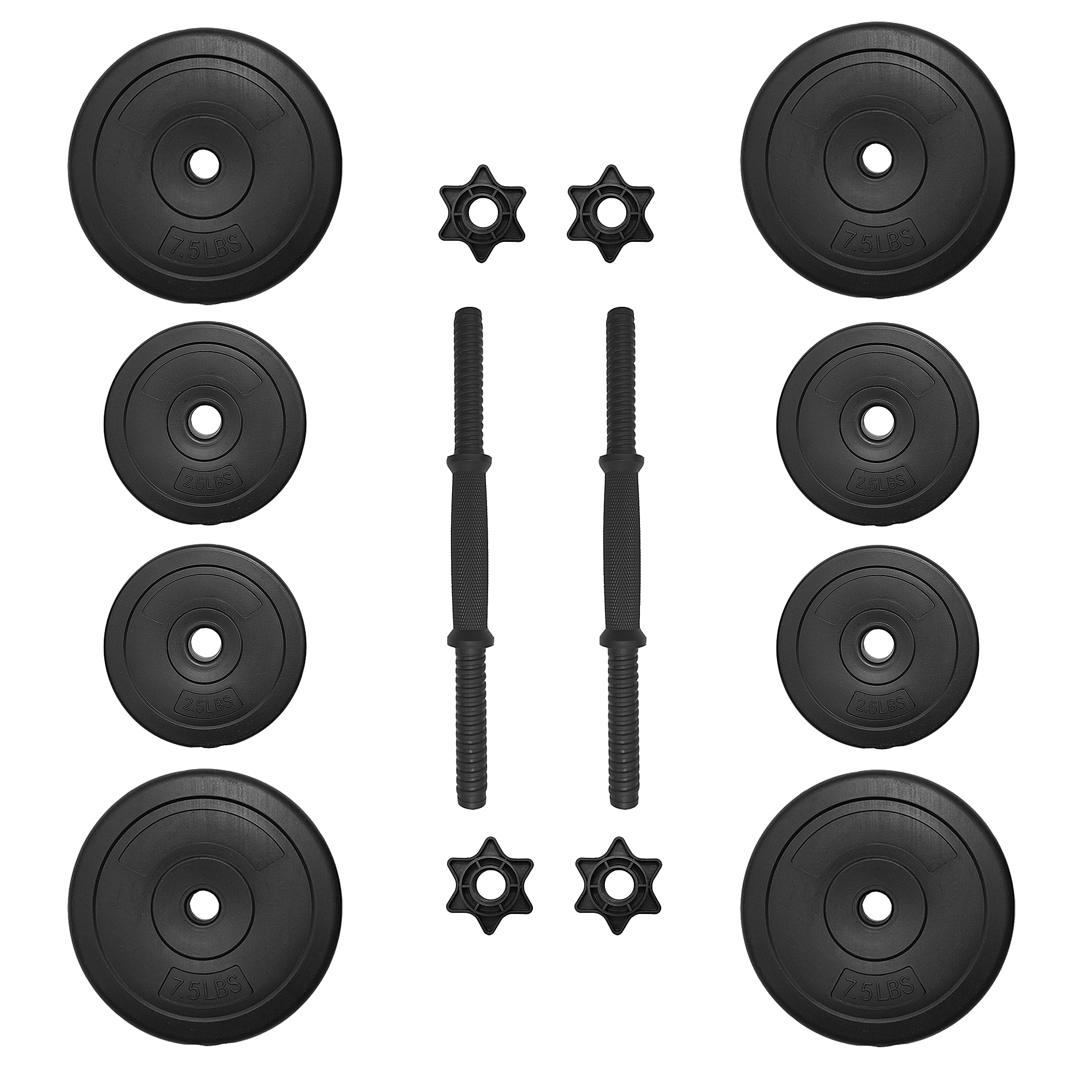 BalanceFrom Vinyl Dumbbell Set, 40 Lbs. (20 Lbs. Pair), Adjustable, Black - image 4 of 6