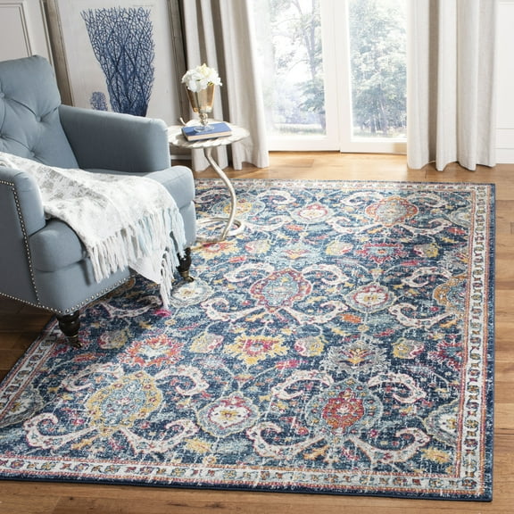 SAFAVIEH Evoke Lagrange Oriental Area Rug, Navy/Fuchsia, 5'3" x 7'6"