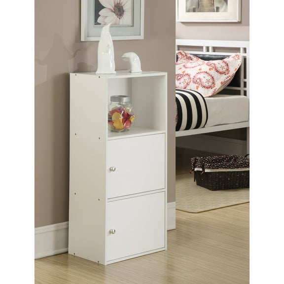 2-Door Storage Cabinet - Modern Sleek Organizer for Office, Living Room, Entryway - 16" x 12" x 35.2"
