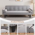 thumbnail image 6 of Leumius 72" Convertible Loveseat Sofa Bed Sleeper Daybed,Modern Upholstered Folding Recliner,Small Futon Sofa for Living Room Apartment Office,LIGHT GREY, 6 of 7