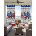 thumbnail image 6 of Independence Day Kitchen Curtains Star Stripe Flag Eucalyptus Red Blue Cafe Short Curtains for Bathroom Blackout Window Curtain Small Window Treatment Drapes for Bedroom Living Room 27.5"x39"x2, 6 of 9