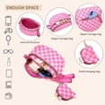 thumbnail image 2 of Bandolera Pallocoo de nylon a cuadros para mujer, color rosa, 2 of 5