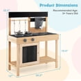 thumbnail image 3 of Gymax Cuisine de Boue pour Enfants, Ensemble de Jeu Extérieur, Cuisine de Jeu d'Imitation avec 2 Éviers Amovibles et Robinet, Naturel, 3 of 10