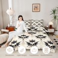 thumbnail image 3 of Homewish Baroque Bat Crown Skull Full Size Comforter Sets for Kids, Cream Gothic Drip Winged Skeleton Bedding Comforter Set, Black Reversible, 3-Piece, 1 Comforter and 2 Pillowcases, 3 of 6