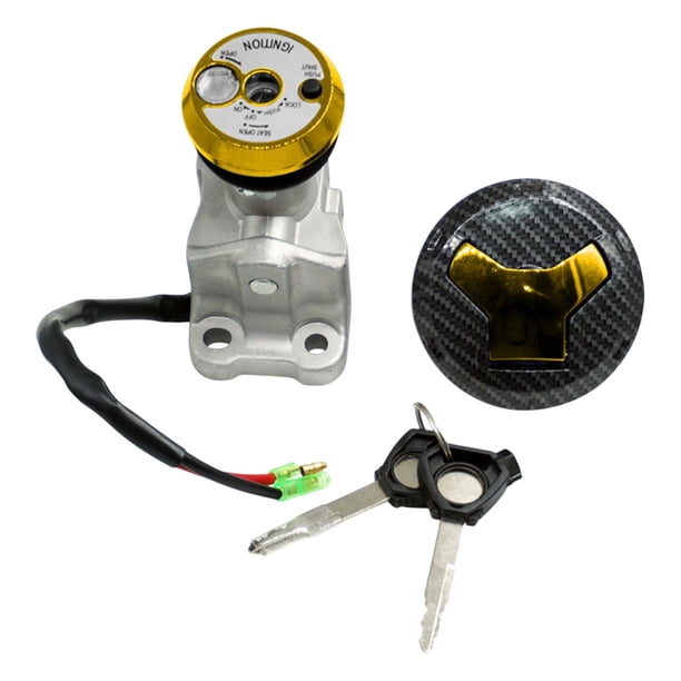 Cerradura de interruptor de encendido, cerradura de cilindro de batería con llave, reemplazo directo para triciclo dorado