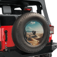 thumbnail image 3 of Lotusprinthandmade Desert Spare Tire Cover With Backup Camera Hole 6 Sizes, wheel cover for spare tire desert, spare tire cover desert, 3 of 8