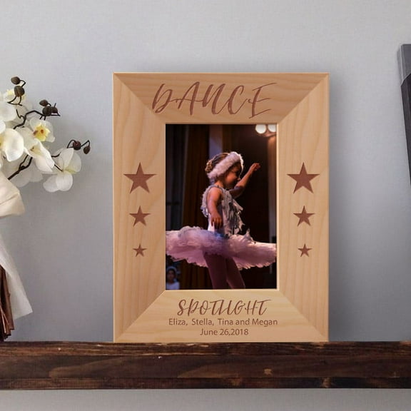 Dance Personalized Wooden Picture Frame 3 1/2" x 5" Brown (Vertical)