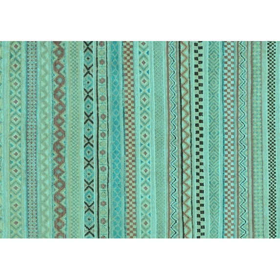 Ahgly Company Indoor Rectangle Solid Light Blue Modern Area Rugs, 8' x 10'