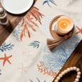 thumbnail image 3 of Blue Coastal Jellyfish Table Runner 72 Inches, Country Nautical Ocean Creatures Bed Runner Dresser Scarves Tabletop for Indoor Outdoor Parties/Ceremony/Banquet, 18" x 72", 3 of 9
