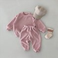 thumbnail image 2 of TOWED22 Infant Baby Girl Fall Winter Clothing Outfits Long Sleeve Graphic Tee and High Waist Pants Cute Print Clothes 2 Piece Set(Pink,0-3 M), 2 of 4