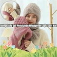 thumbnail image 3 of WYLQQ Winter Versatile Knitted Hooded Scarf for Women, Integrated Ear Protection Windproof Cap Scarf Hat, 3 of 7