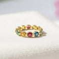 thumbnail image 5 of Oval Cut Multi Sapphire Full Eternity Ring, September Birthstone Ring, Matching Band Ring, Stackable Ring, Minimalist Engagement Ring, Unique Anniversaru Gift For Her, 5 of 5