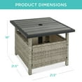 thumbnail image 7 of Best Choice Products Wicker Rattan Patio Side Table Outdoor Furniture for Garden, Pool, Deck w/ Umbrella Hole - Gray, 7 of 7