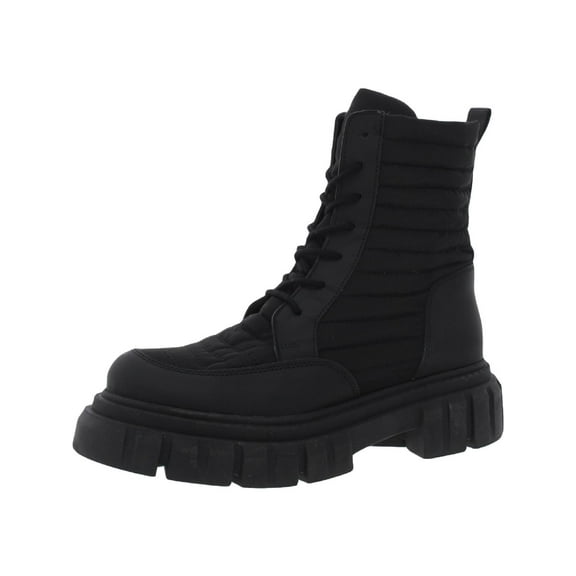 Sam Edelman Women's Olympia Ankle Combat Boots Black Leather/Nylon 10M