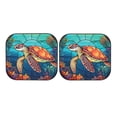 thumbnail image 7 of Disketp 2 Piece Sea Turtle In Coral Pattern Windshield Sunshades,Folding Windshield Sun Shade For Car Suv Trucks Sedan,Blocks Uv Rays Sun Visor Protector-Small, 7 of 7