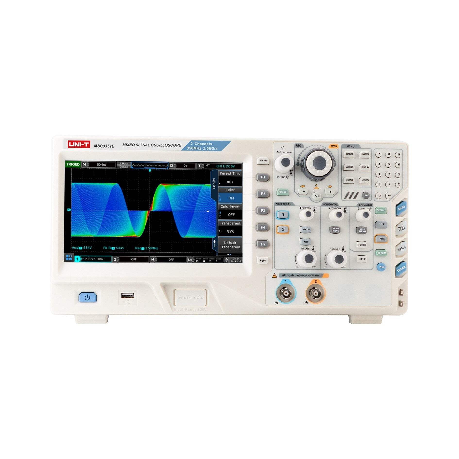 UNI-T MSO3352E 350MHz 2+16Ch MSO Mixed Signal Digital Oscilloscope