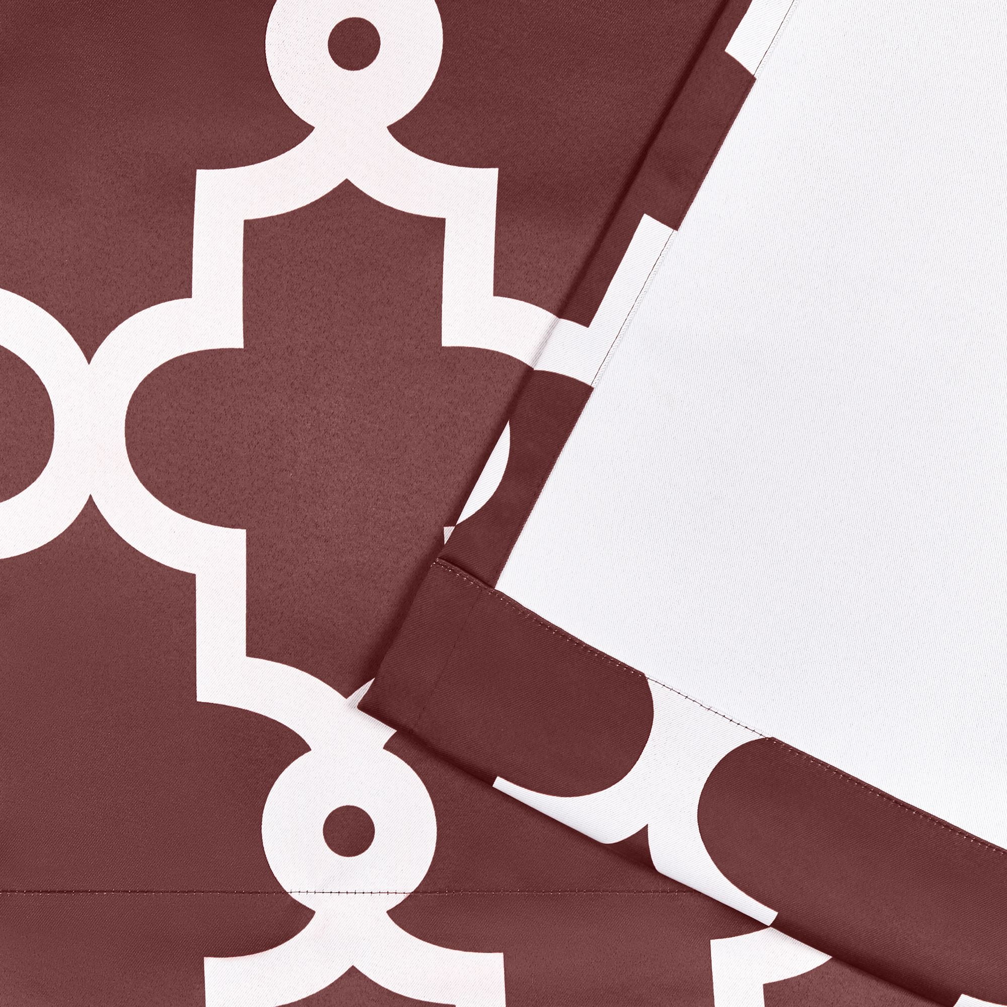 Exclusive Home Ironwork Sateen Woven Room Darkening Blackout Grommet Top Patio Curtain Panel, 108"x84", Burgundy