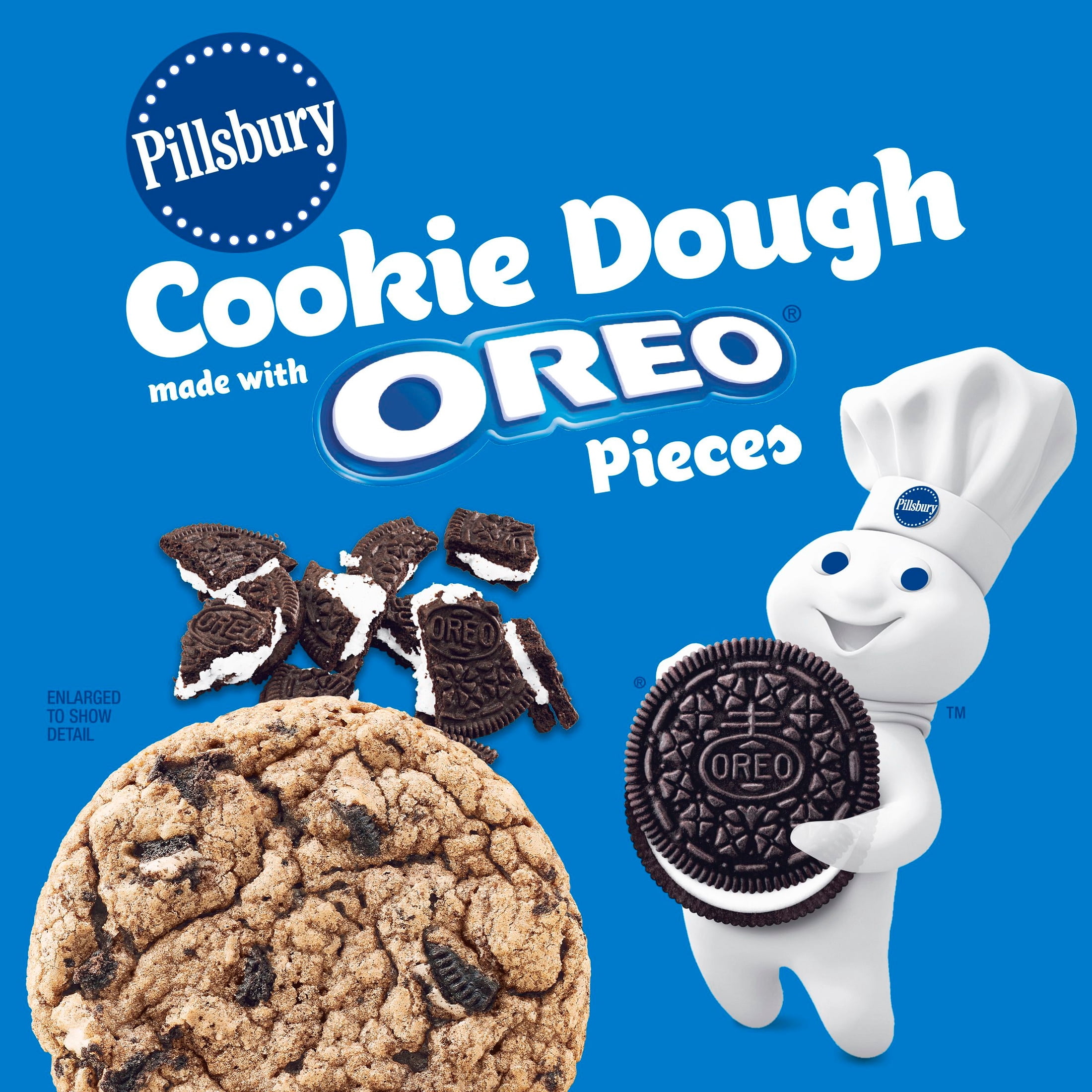Pillsbury Refrigerated Cookie Dough Made with OREO Pieces, Makes 12 Big Cookies, 16 oz