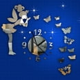 thumbnail image 3 of Dalx DIY 3D Butterflies Fairy Girl Wall Sticker Mirror Wall Clocks Office Home Decoration, 3 of 6