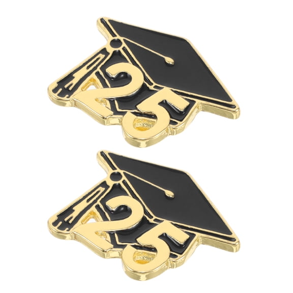 BESTOYARD 2Pcs Graduation Cap Brooch Pin for Party Favor Elegant Metal Lapel Accessory
