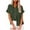 Army Green, variant on Ayolanni Army Green Women Short Sleeve Tops Women's Tops Fashion Solid Button Shirt Female V-Neck Loose T-Shirt Blouse