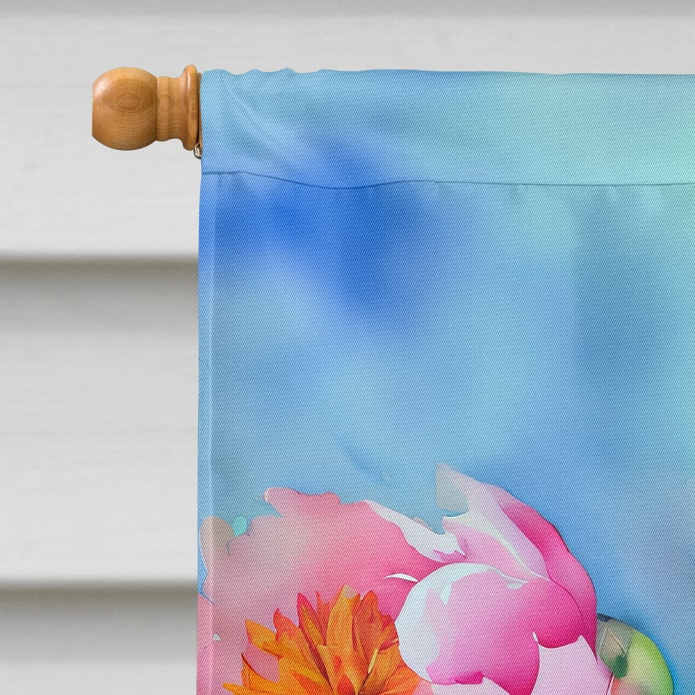 Peonies in Watercolor House Flag 28 in x 40 in