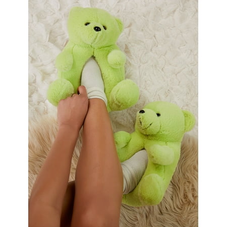 

Plush Fuzzy Teddy Bear Indoor Slippers Women‘s Footwear