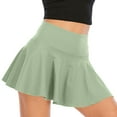 thumbnail image 2 of JWZUY Women's Tennis Golf Skirts High Waisted Skirt with Inner Shorts for Athletic Skorts Sports Running Skirts with Pocket Green L, 2 of 5